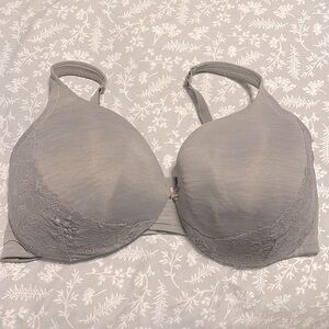 Cacique Lightly Lined Full coverage gray lace bra 46F